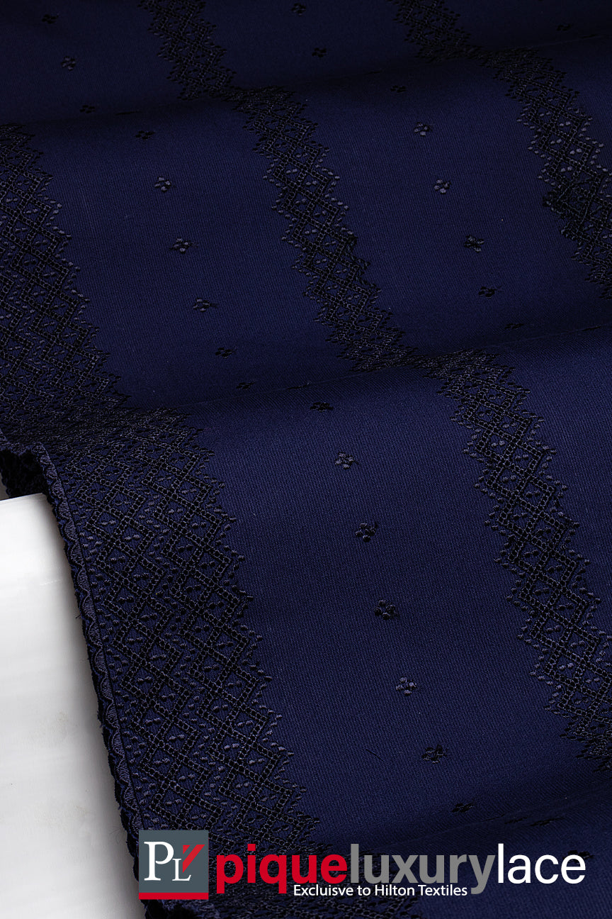 High Quality Pique Lace - PQE018 - Midnight Blue