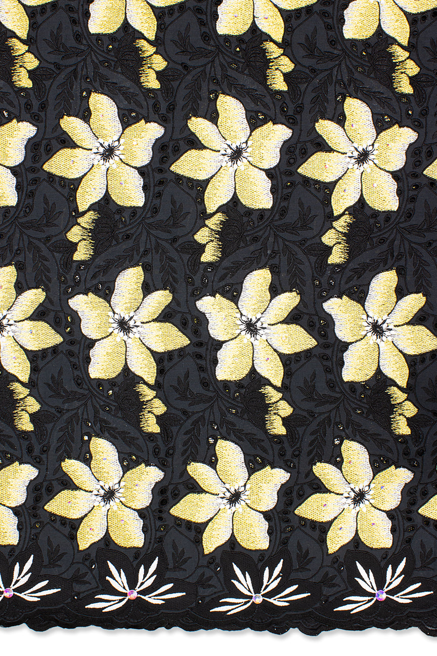 Celebrant Swiss Voile Lace - SWC050 - Black, Gold & Silver