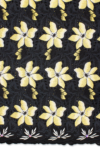 Celebrant Swiss Voile Lace - SWC050 - Black, Gold & Silver