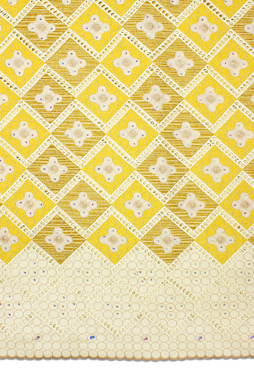 Celebrant Swiss Voile Lace - SWC082 - Cream & Gold