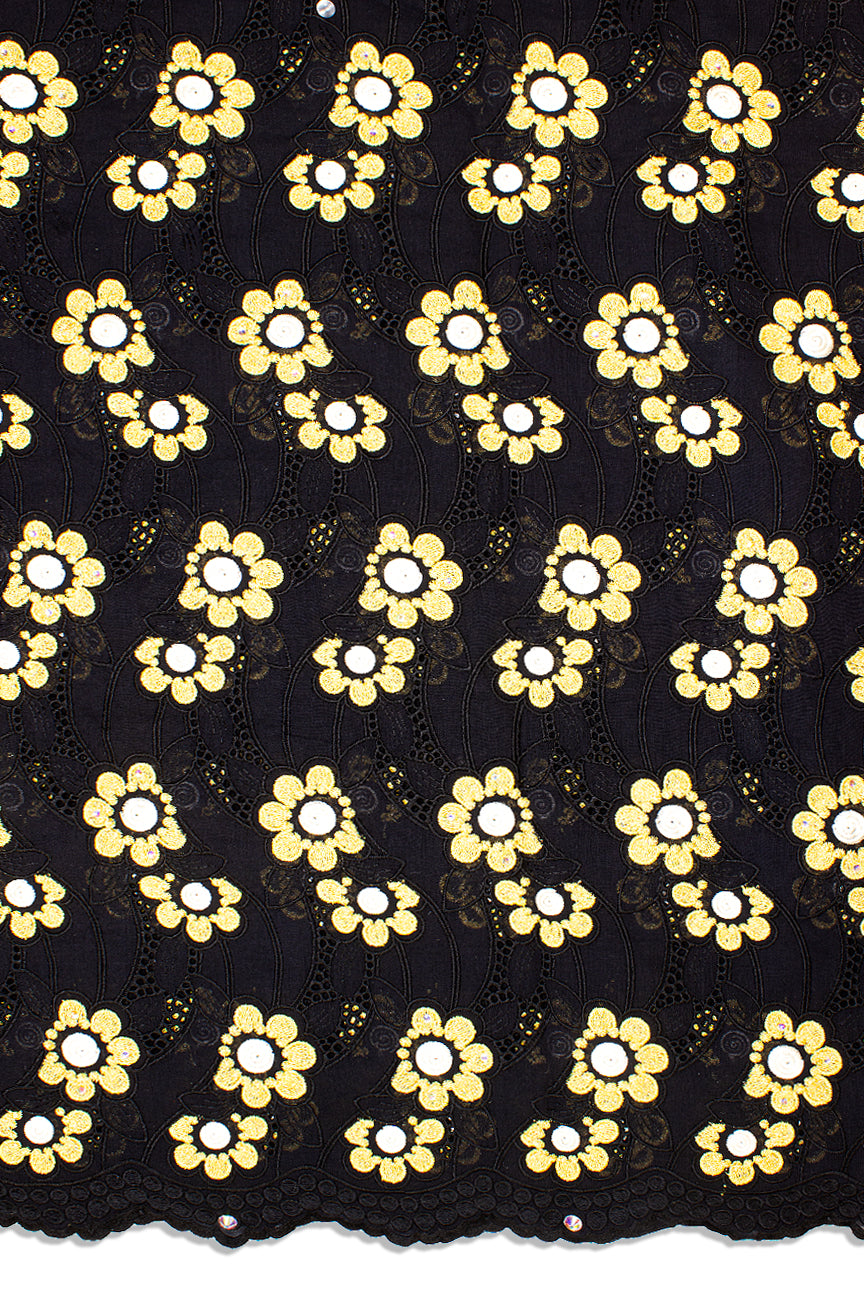 Celebrant Swiss Voile Lace - SWC055 - Black & Gold