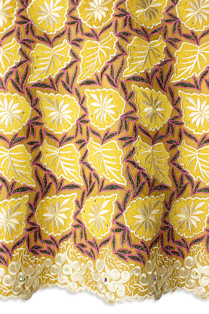 Celebrant Swiss Voile Lace - SWC092 - Gold, Pink & Black