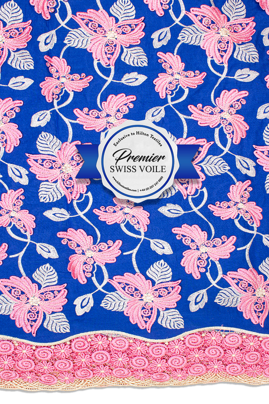 Celebrant Swiss Voile Lace - SWC054 - Night Blue & Pink