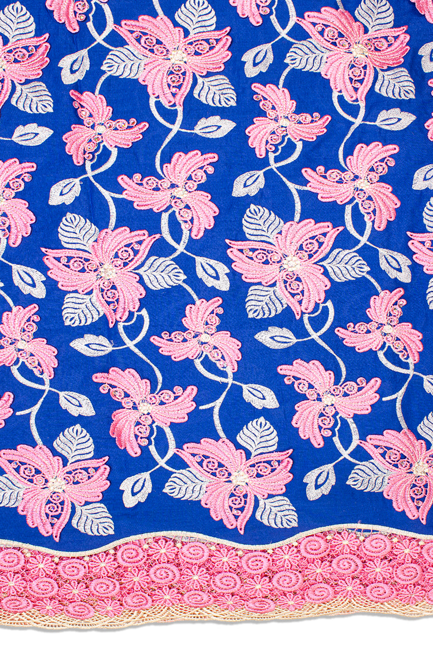 Celebrant Swiss Voile Lace - SWC054 - Night Blue & Pink