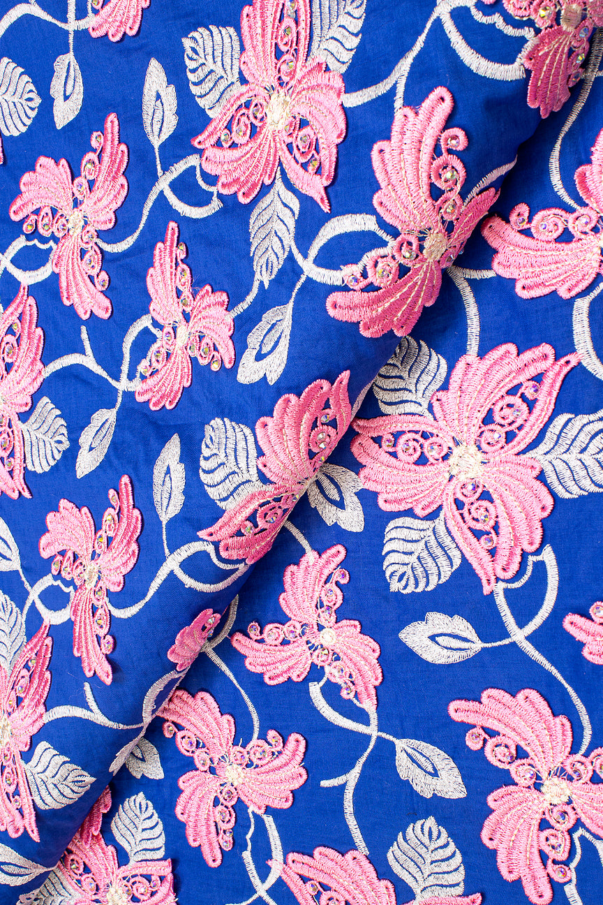 Celebrant Swiss Voile Lace - SWC054 - Night Blue & Pink