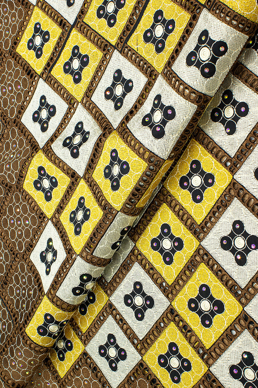 Celebrant Swiss Voile Lace - SWC082 - Brown, Gold, Black & White