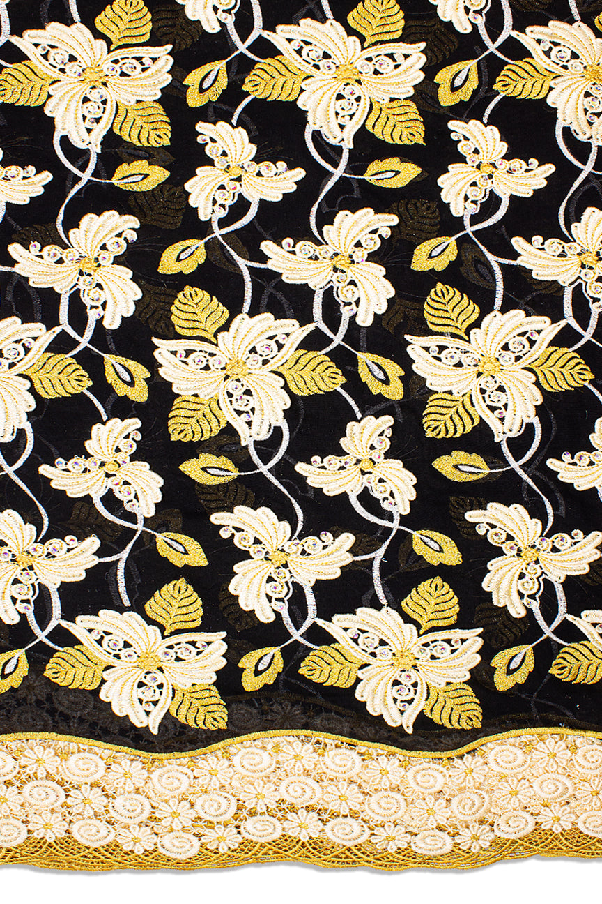 Celebrant Swiss Voile Lace - SWC054 - Black & Gold
