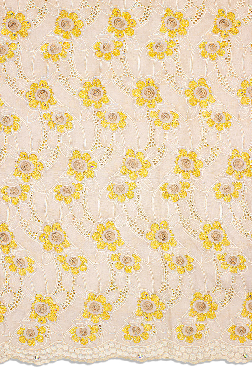Celebrant Swiss Voile Lace - SWC055 - Beige & Gold