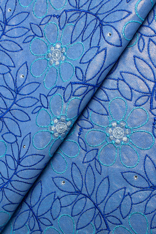 Luxury Cotton Satin Lace - SL0002 - Sky Blue