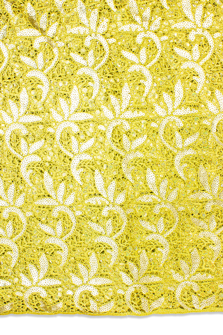 Sequence Lace - SEQ012 - Mustard & Light Gold