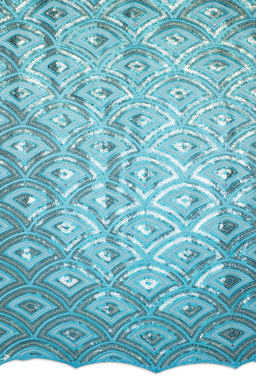 FSL618 - Stunning Fine Sequence Swiss Lace - Blue