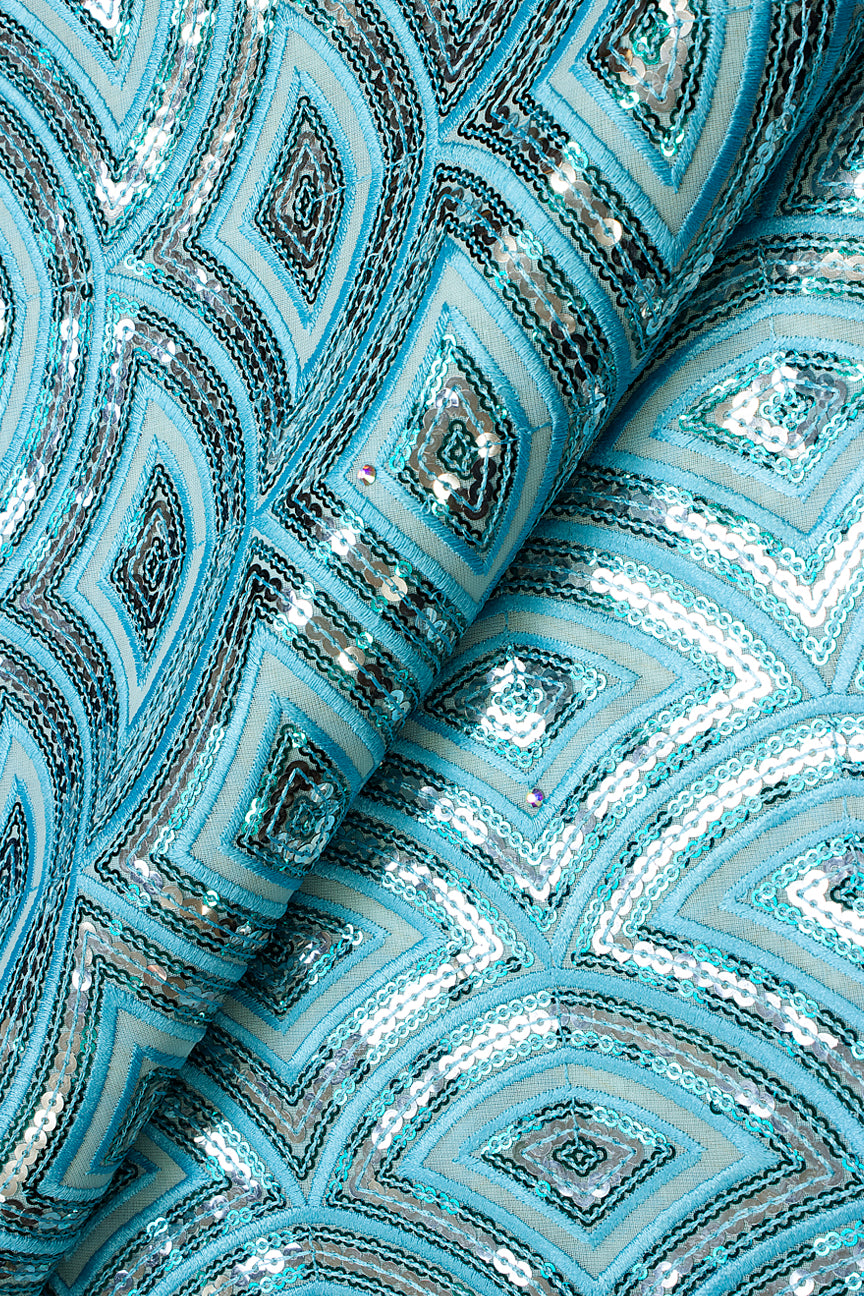 FSL618 - Stunning Fine Sequence Swiss Lace - Blue