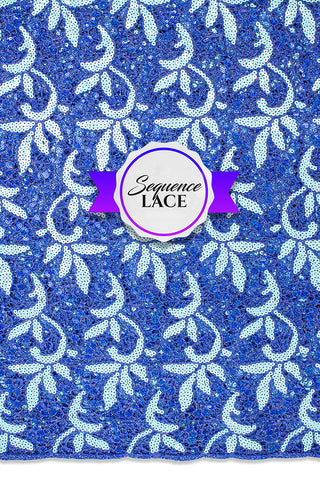 Sequence Lace - SEQ012 - Royal Blue & Aqua