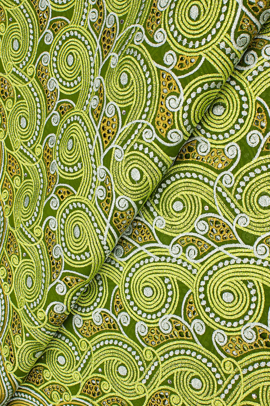 FSL655 - Stunning Fine Swiss Lace - Golden Moss