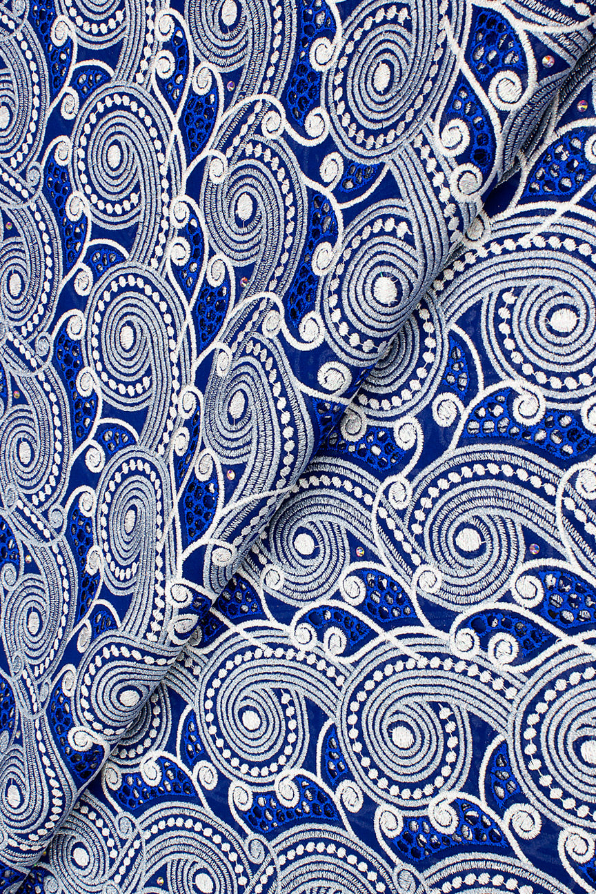 FSL656 - Stunning Fine Swiss Lace - Midnight Bloom