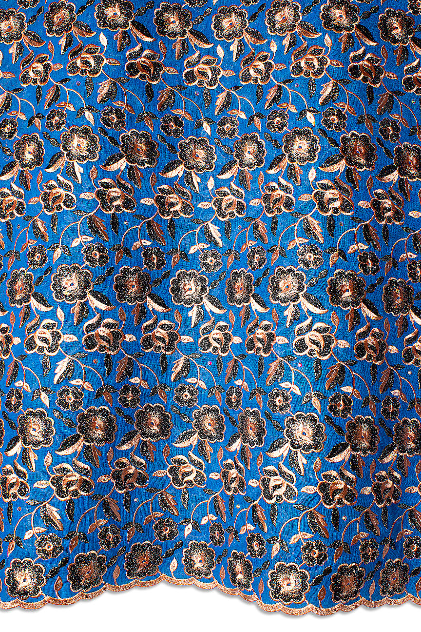 FSL735 - Stunning Fine Swiss Lace - Royal Blue & Light Pink