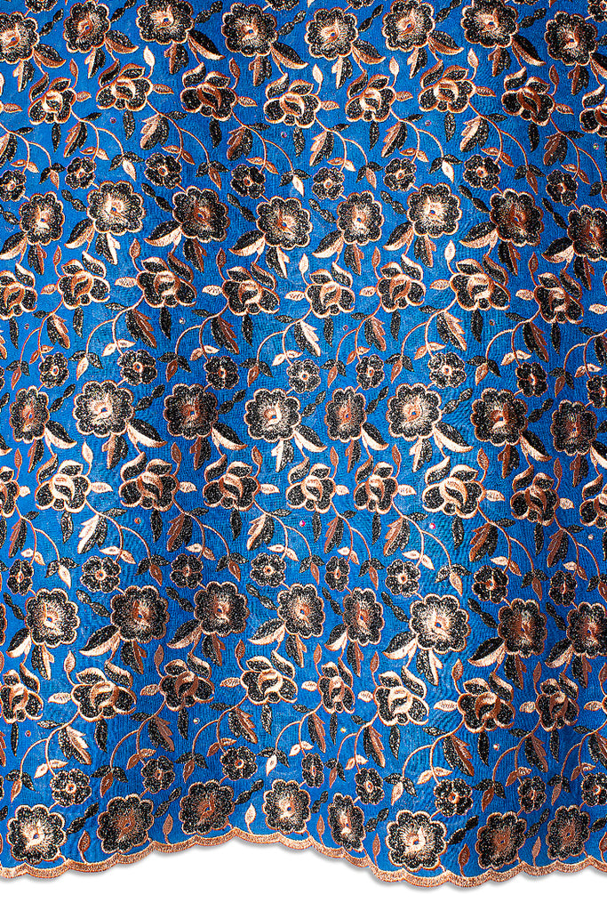 FSL735 - Stunning Fine Swiss Lace - Royal Blue & Light Pink