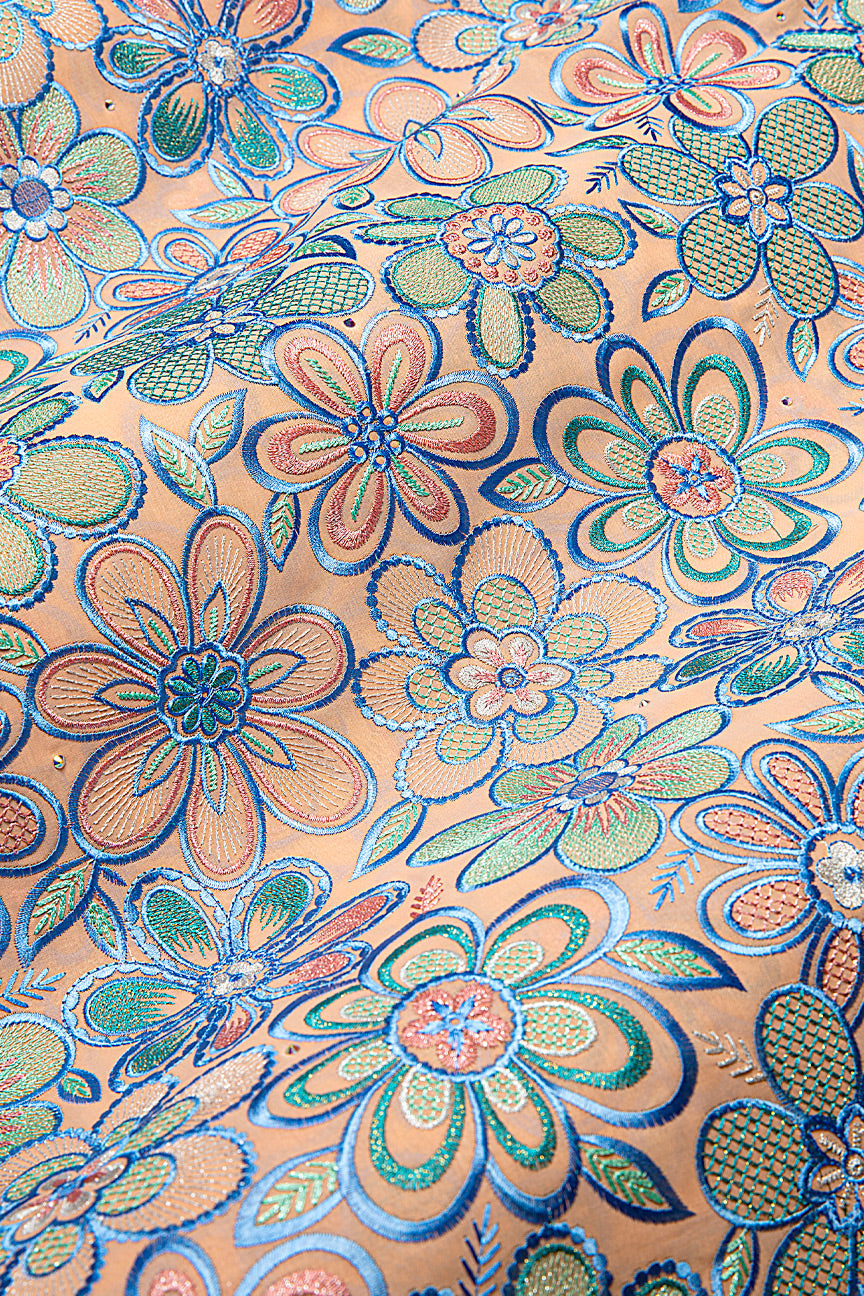 FSL733 - Stunning Fine Swiss Lace - Light Pink, Blue & Aqua Green