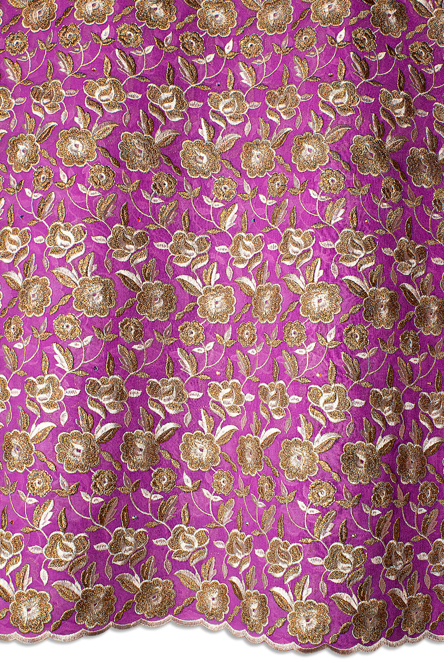 FSL736 - Stunning Fine Swiss Lace - Purple & Gold