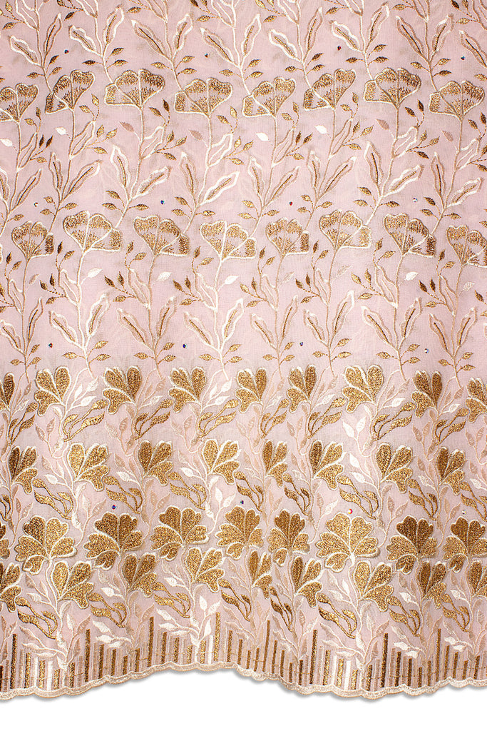 FSL738 - Stunning Fine Swiss Lace - Light Pink & Gold