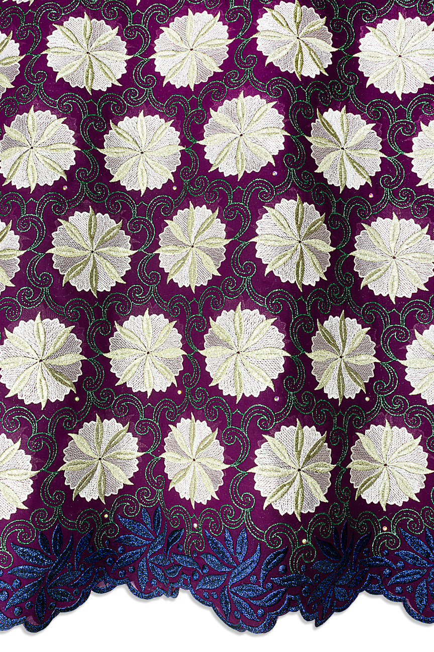 FSL815 - Purple, Royal Blue & Ivory