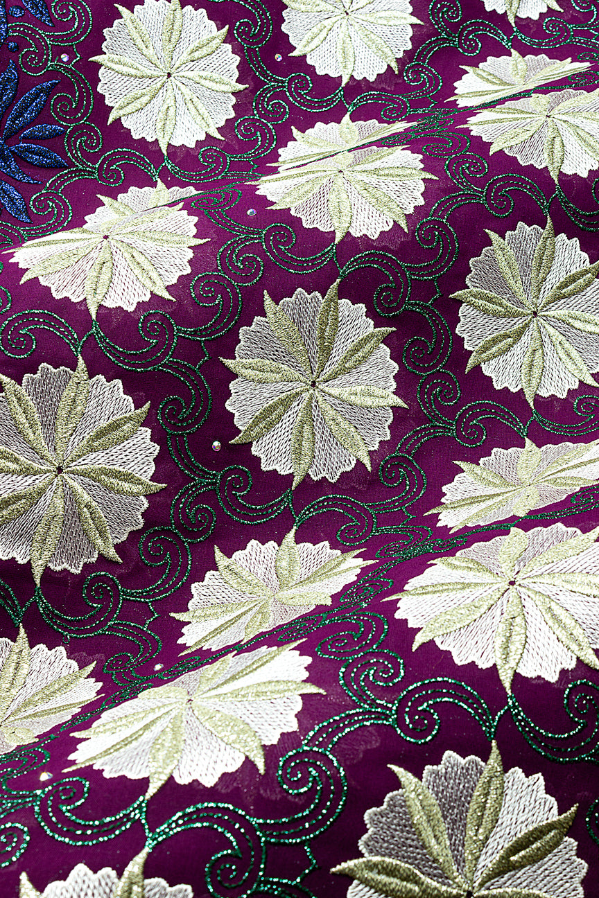 FSL815 - Purple, Royal Blue & Ivory