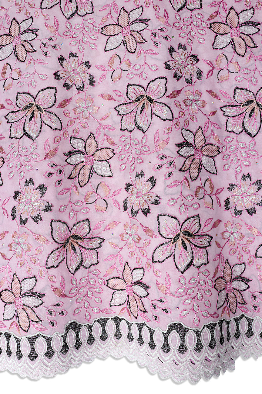 FSL802 - Stunning Fine Swiss Lace - Pink & Black