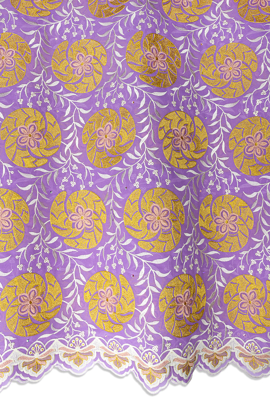 FSL800 - Stunning Fine Swiss Lace - Lilac & Gold