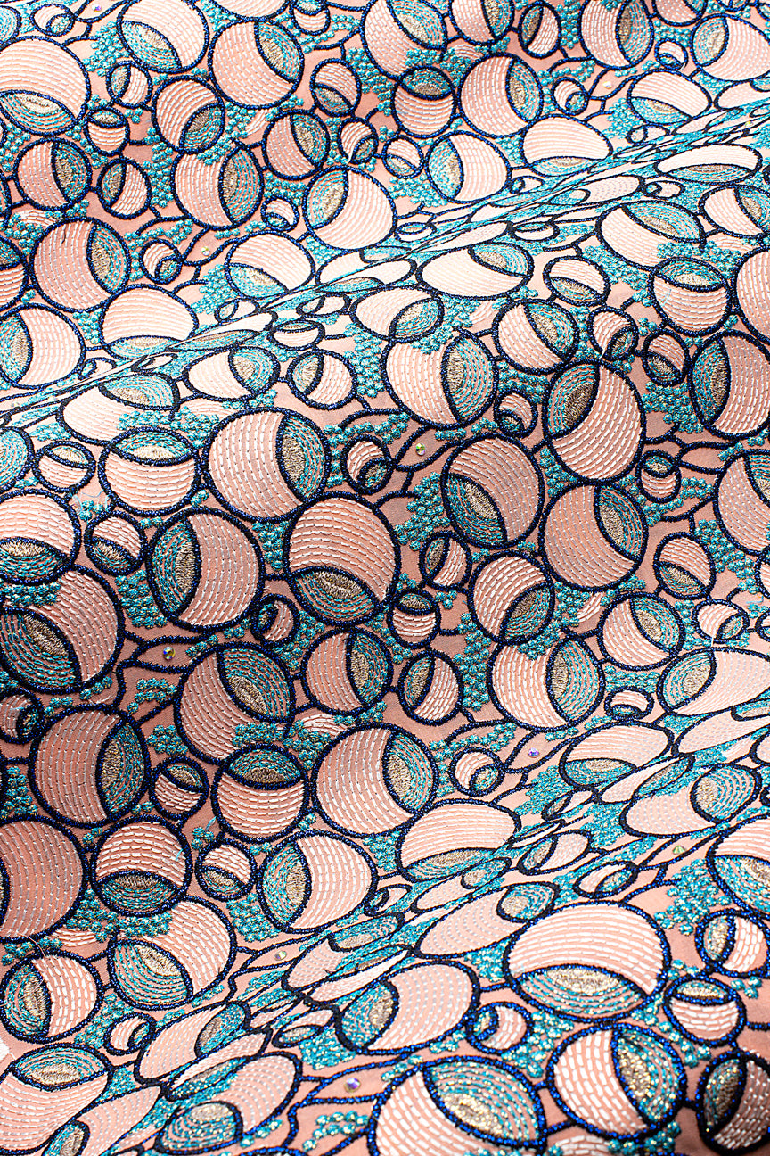 FSL804 - Stunning Fine Swiss Lace - Pink & Turquoise