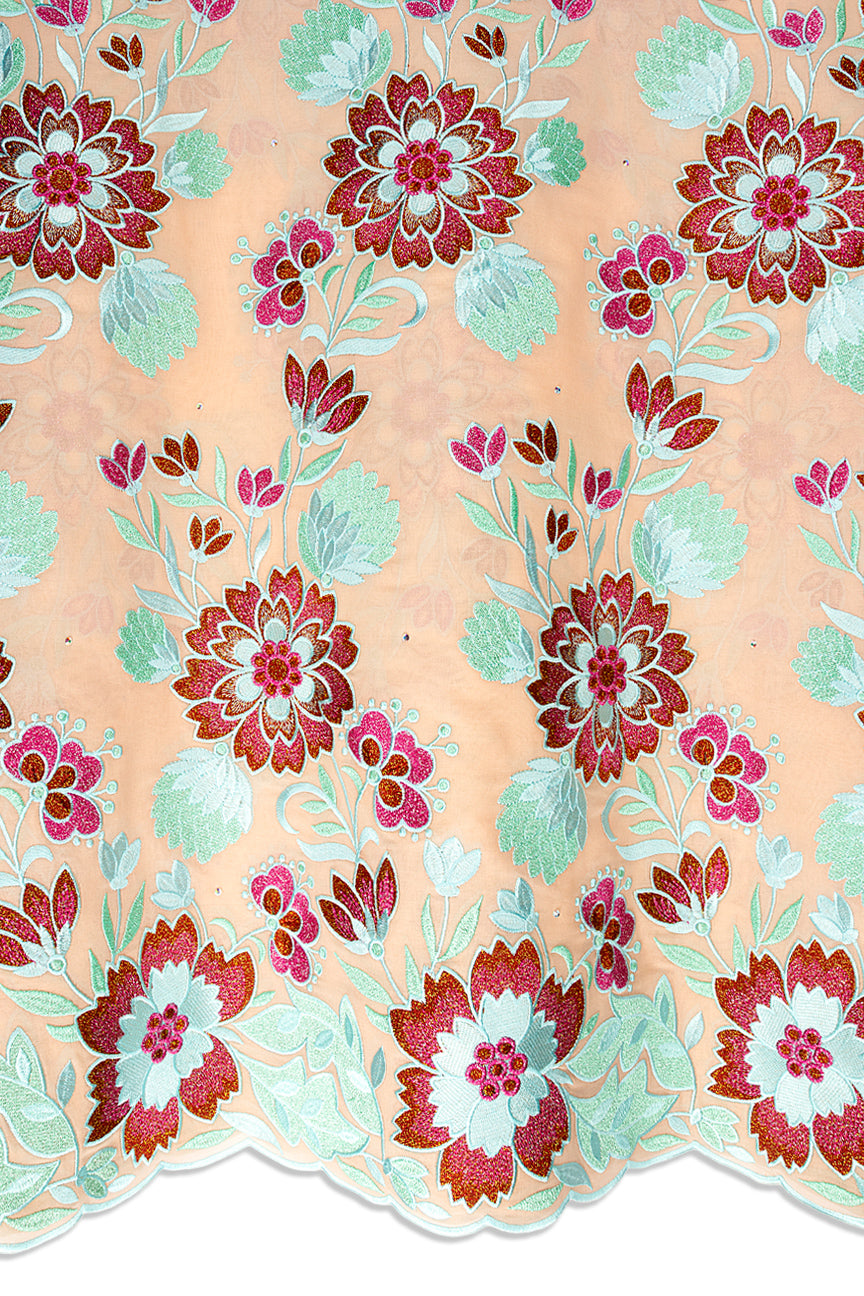 FSL805 - Stunning Fine Swiss Lace - Pink, Sky Blue & Red