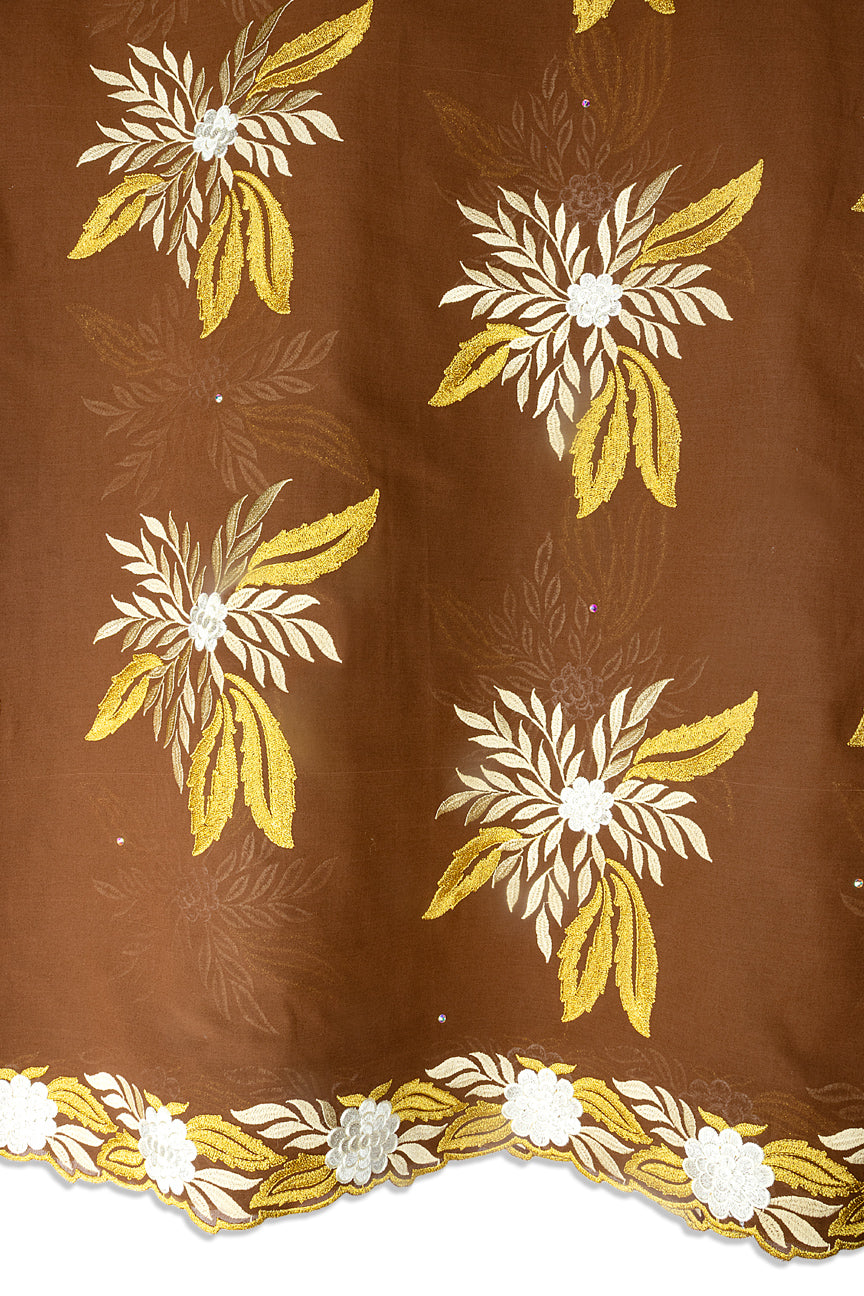 FSL803 - Stunning Fine Swiss Lace - Brown & Gold