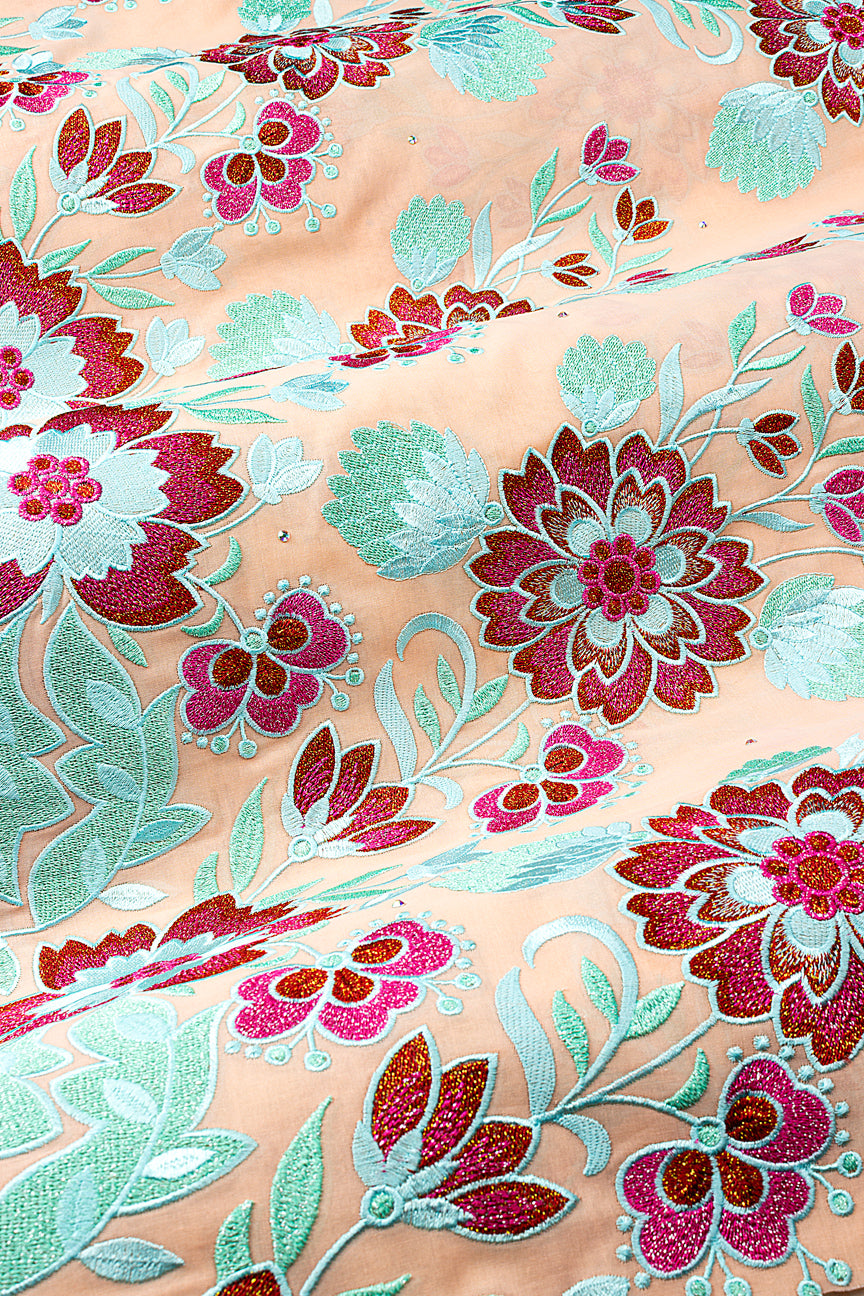FSL805 - Stunning Fine Swiss Lace - Pink, Sky Blue & Red