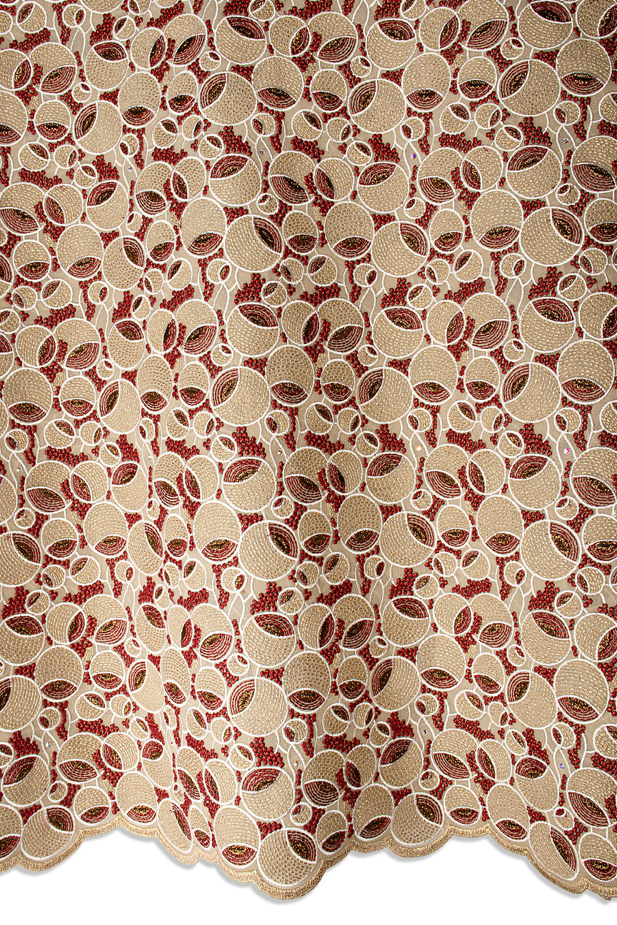 FSL804 - Stunning Fine Swiss Lace - Brown & Burgundy