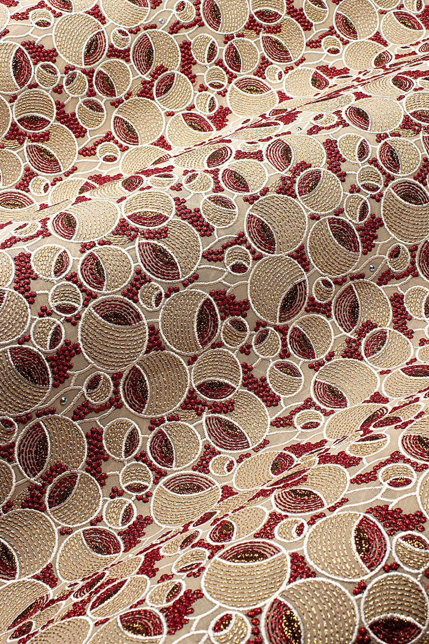 FSL804 - Stunning Fine Swiss Lace - Brown & Burgundy