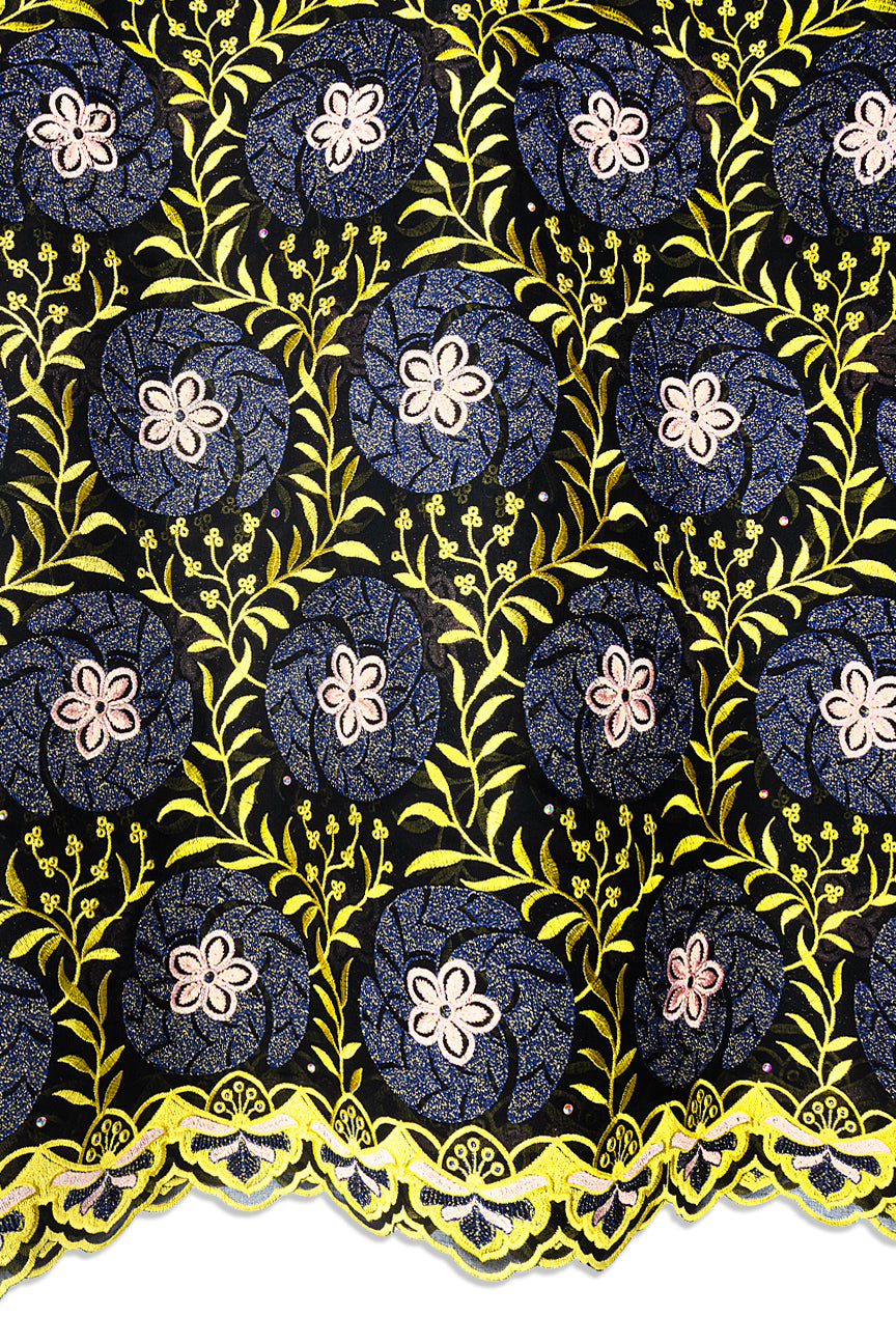 FSL800 - Stunning Fine Swiss Lace - Black, Navy Blue, Gold & Pink