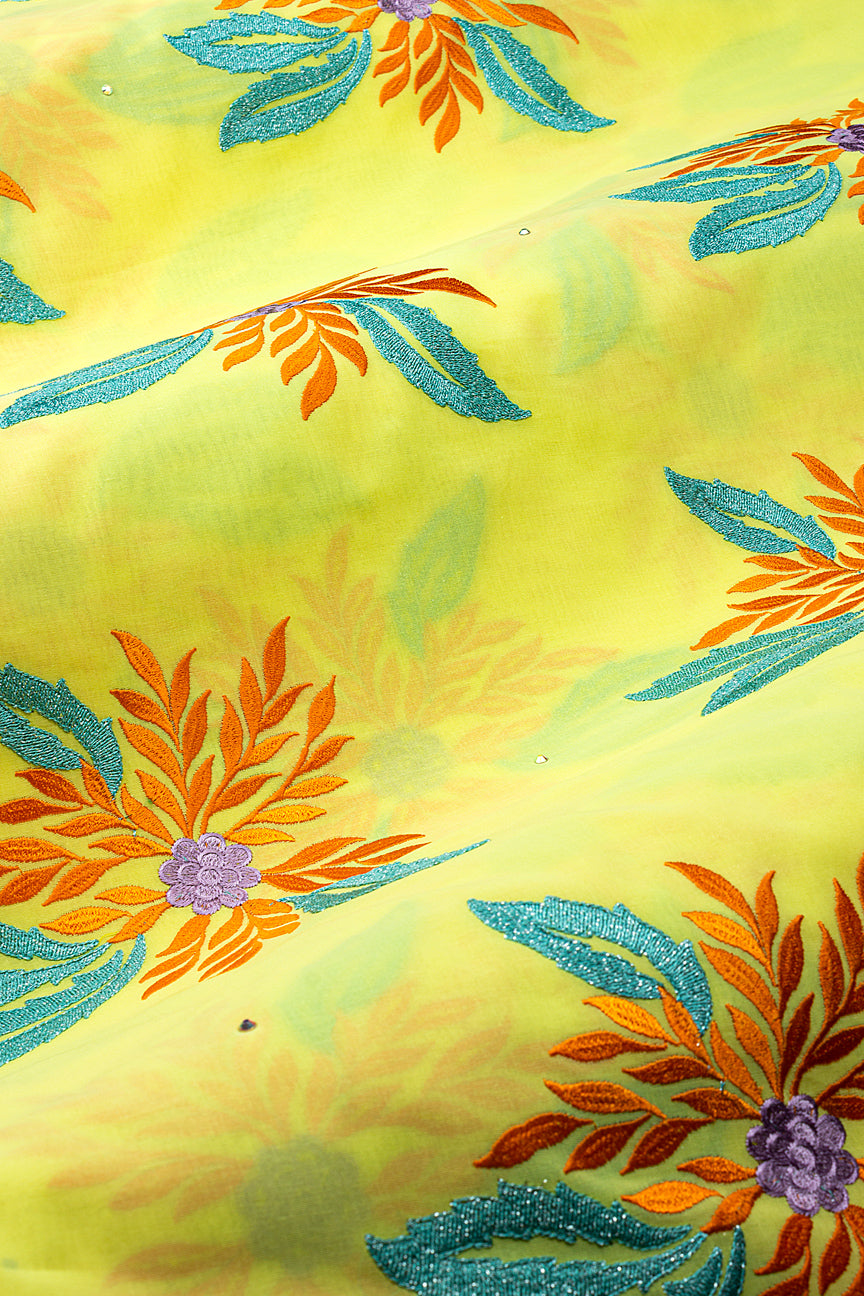 FSL803 - Stunning Fine Swiss Lace - Gold & Turquoise