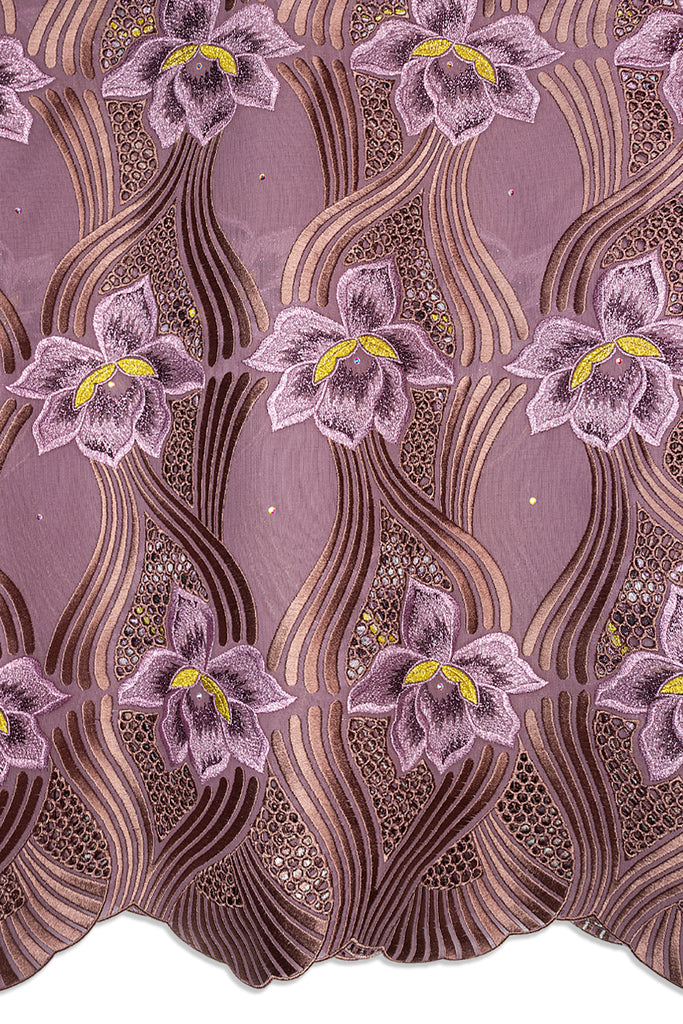 FSL764 - Stunning Fine Swiss Lace - Lavender & Gold