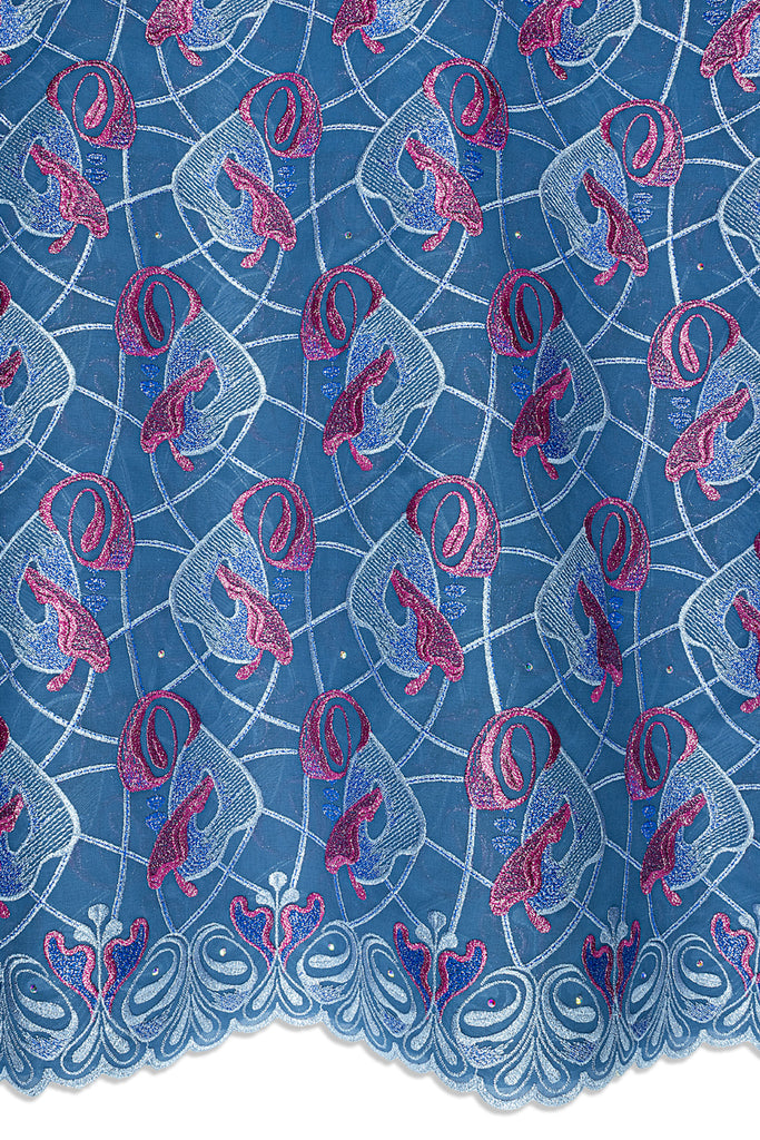 FSL770 - Stunning Fine Swiss Lace - Sky Blue & Lavender
