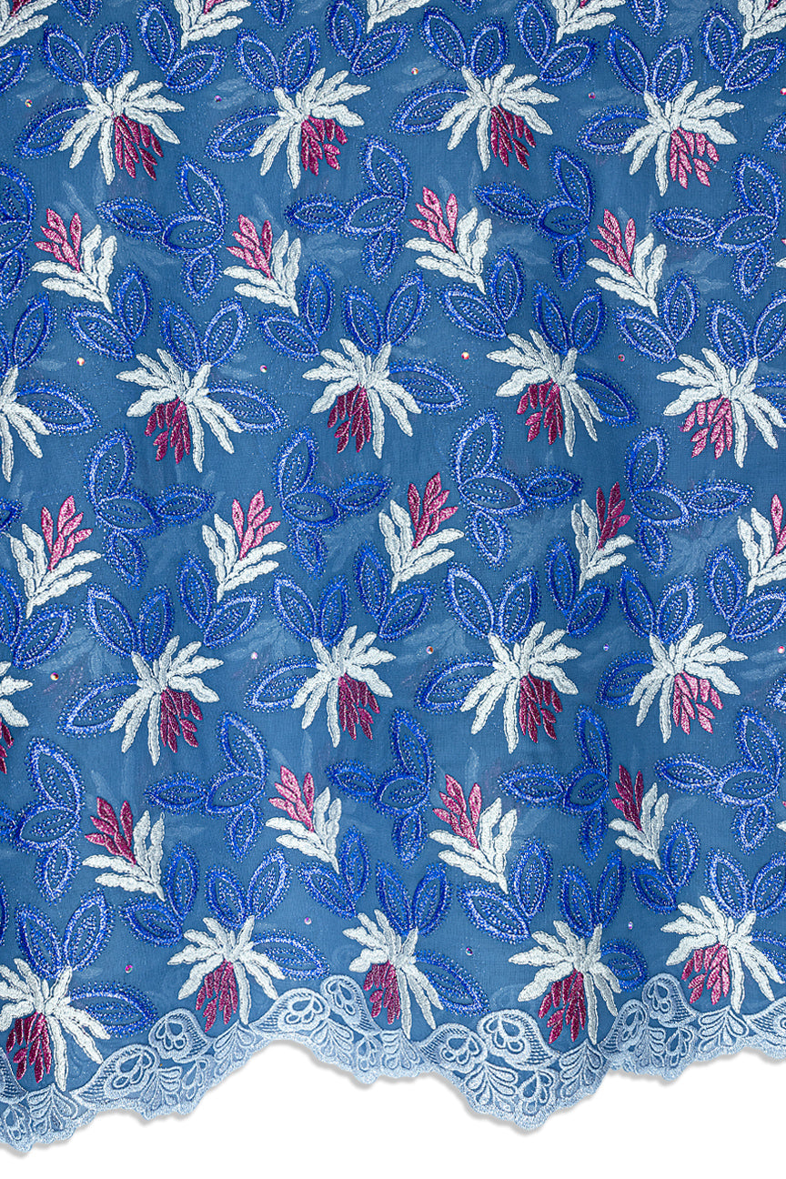 FSL772 - Stunning Fine Swiss Lace - Sky Blue & Lavender
