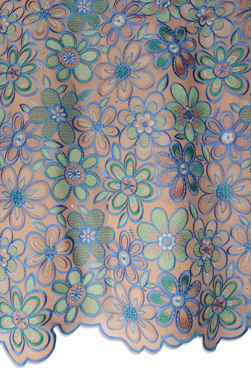 FSL733 - Stunning Fine Swiss Lace - Pink, Green & Turquoise