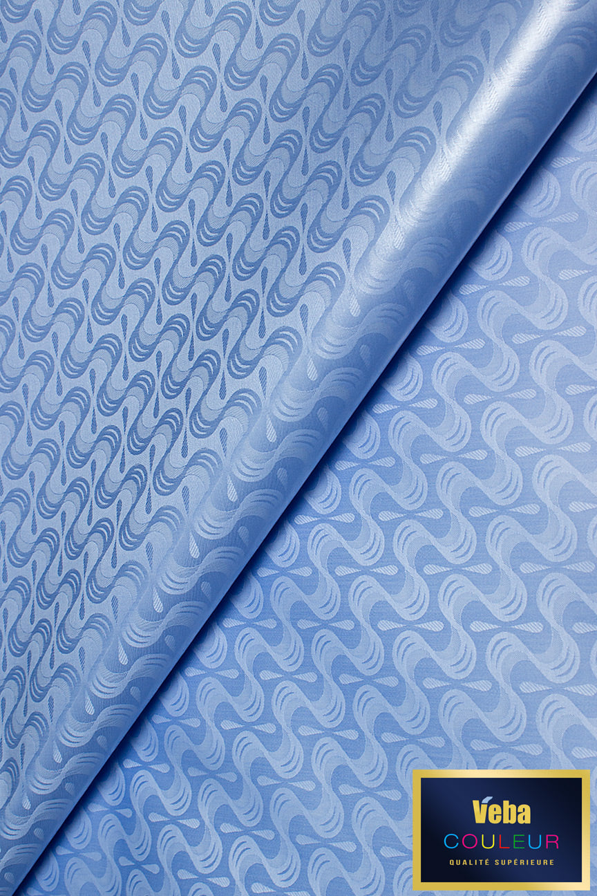 Veba Royal Star Bazin Brocade VBB046 - Sky Blue