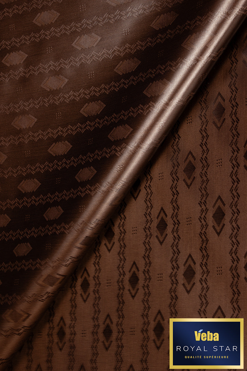 Veba Royal Star Bazin Brocade VBB01110 - Chocolate Brown