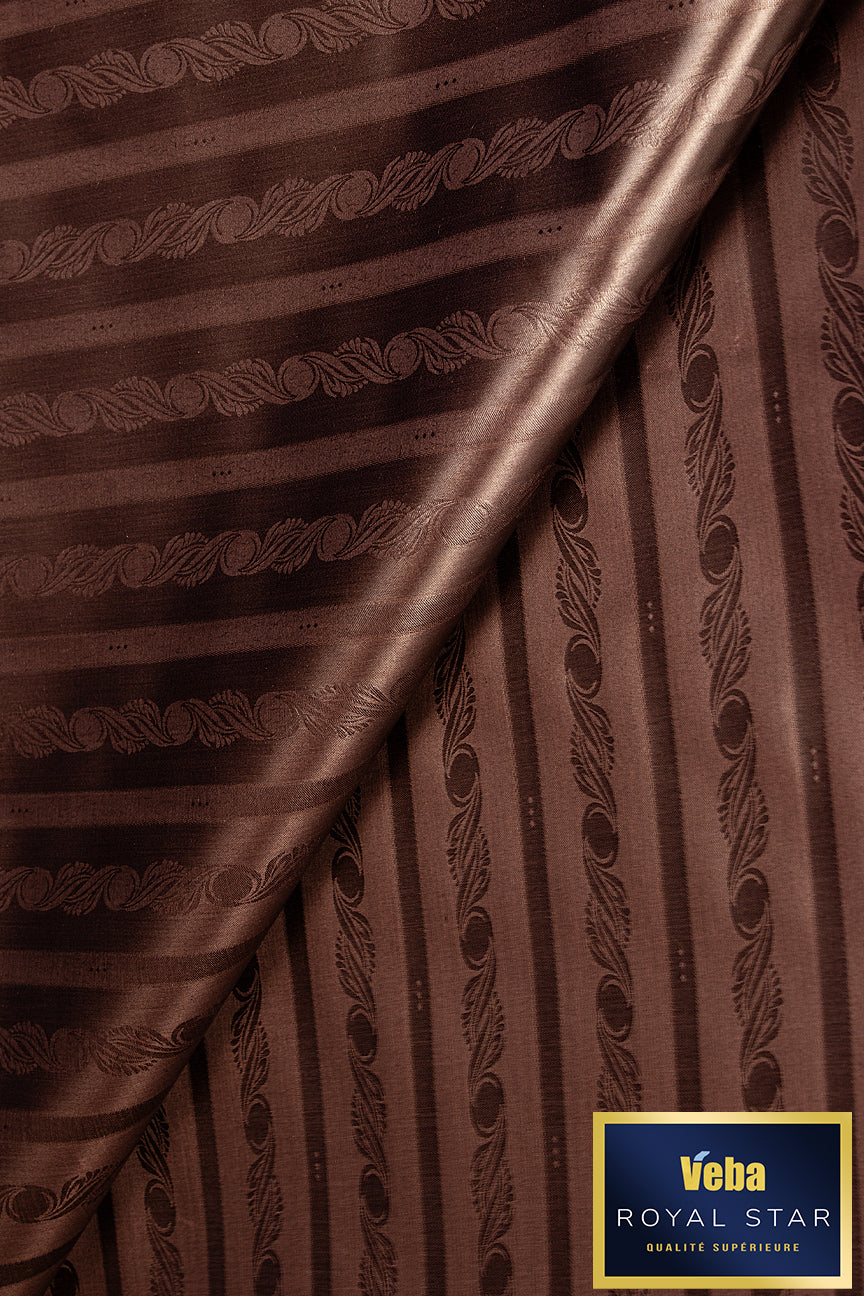 Veba Royal Star Bazin Brocade VBB098 - Chocolate Brown