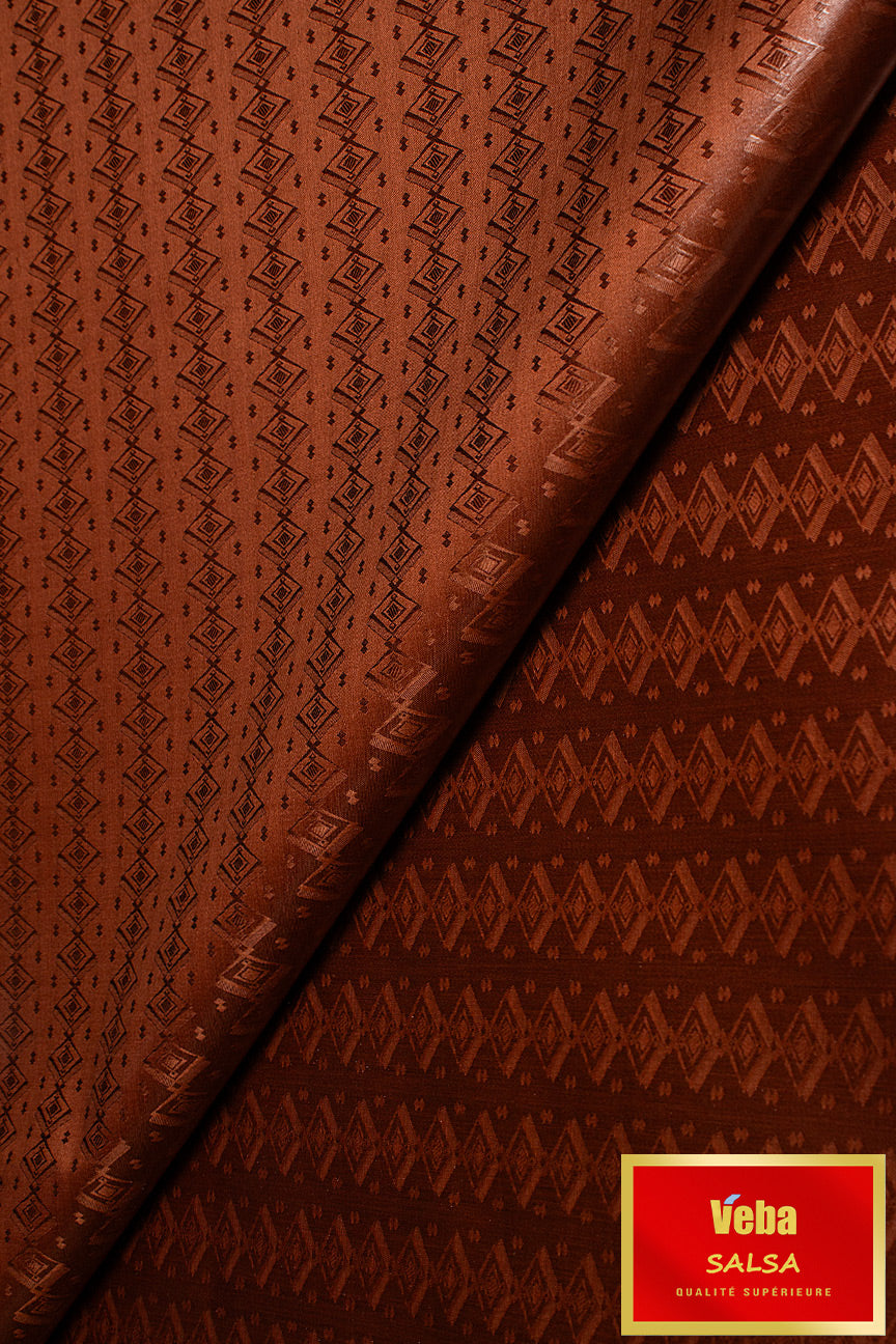 Veba Salsa Bazin Brocade VS0471 - Burgundy Brown