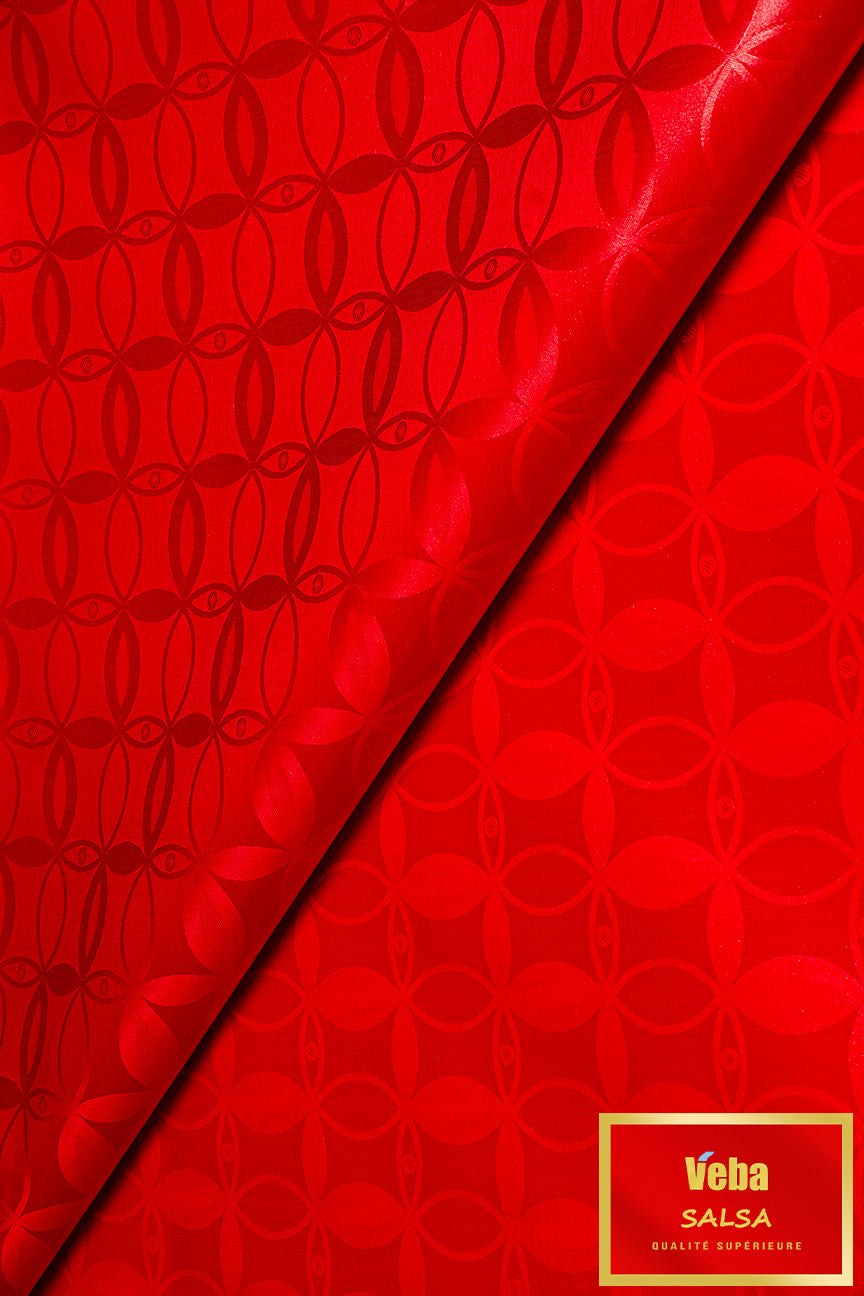 Veba Salsa Bazin Brocade VS0437 - Lipstick Red