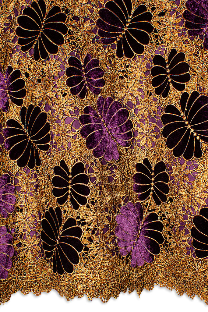 Velvet Lace in Plum & Gold - VVL002