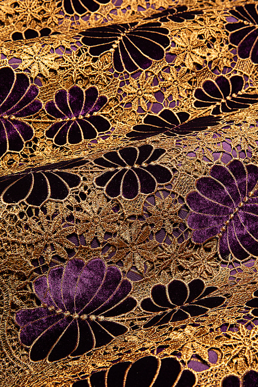 Velvet Lace in Plum & Gold - VVL002