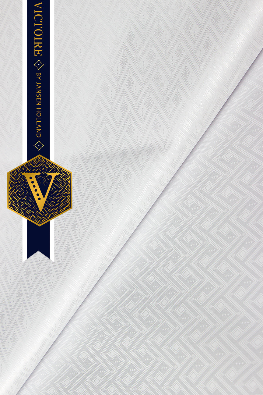 Victoire Mens Brocade in White 10 Yards - VMB2021