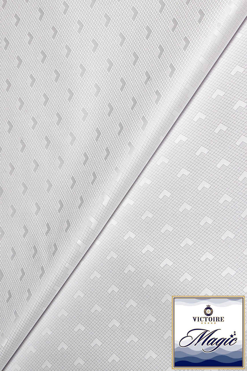 Victoire Magic Brocade in White - VMB1013