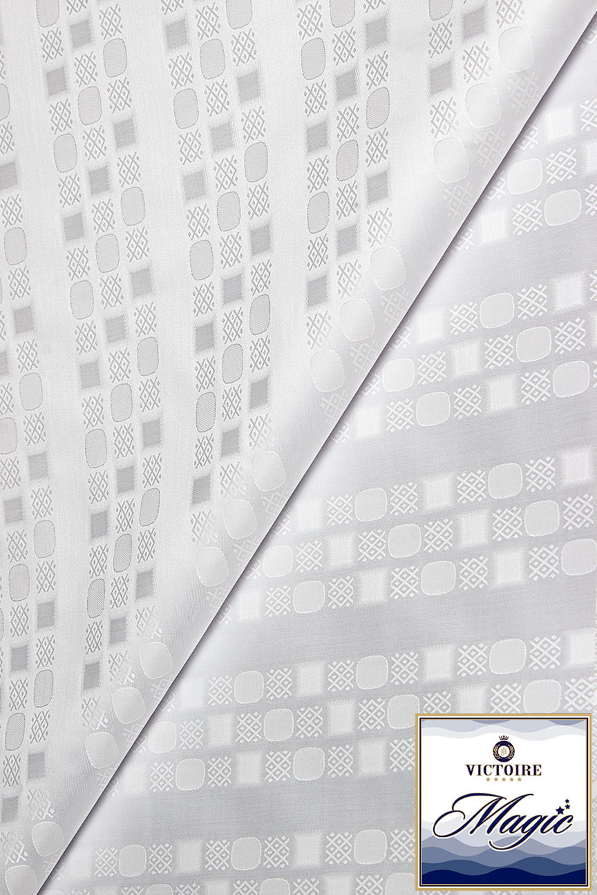 Victoire Magic Brocade in White - VMB1014